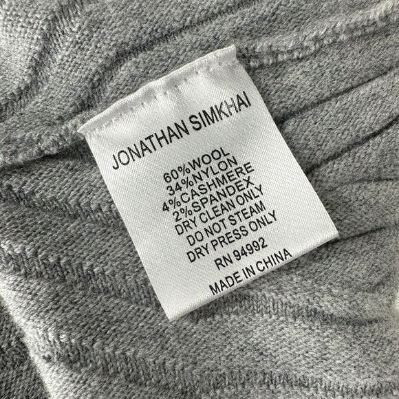Jonathan Simkhai Gray Ribbed Bell Sleeve Sweater Top Wool Cashmere Blend Size XS - Picture 9 of 9